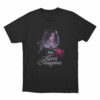 Wine Glass Rose Portrait Unisex T Shirt Black